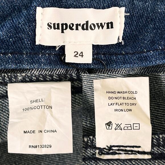 Superdown Tirza Maxi Skirt Denim 24 New - Picture 8 of 14